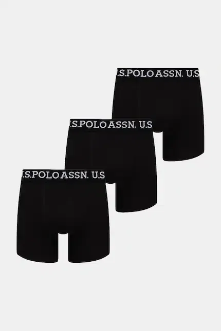 Боксеры хлопковые с эластаном Trunk 3 шт U.S. Polo Assn, черный