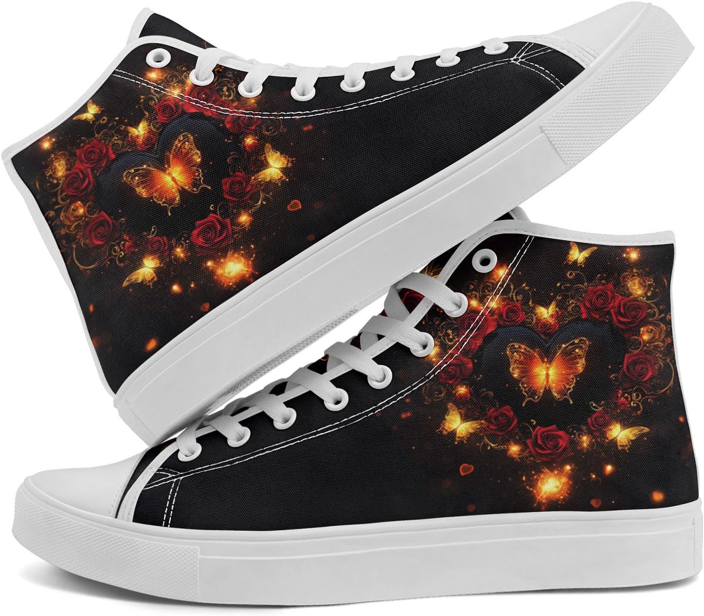 

Романтические высокие кеды на ткани для женщин и мужчин, стильная повседневная обувь ко Дню святого Валентина, унисекс, подарок для пар Awsole, белый/черный/красный/желтый