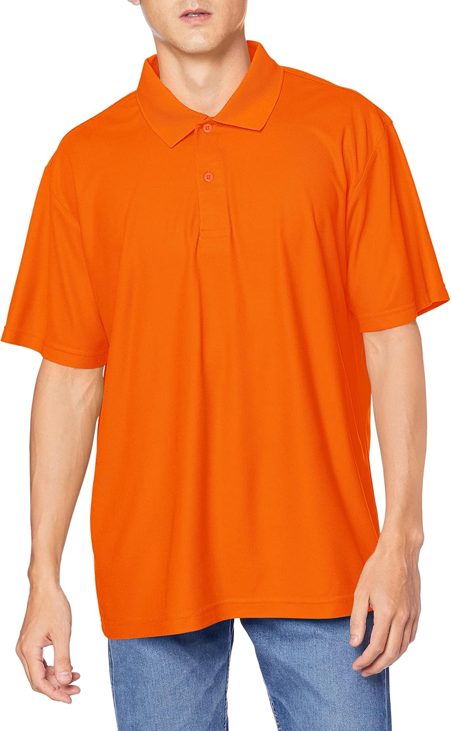 

Поло-рубашка F-Style, сохраняет форму, впитывает пот, быстро сохнет, защищает от УФ-излучения, оранжевая