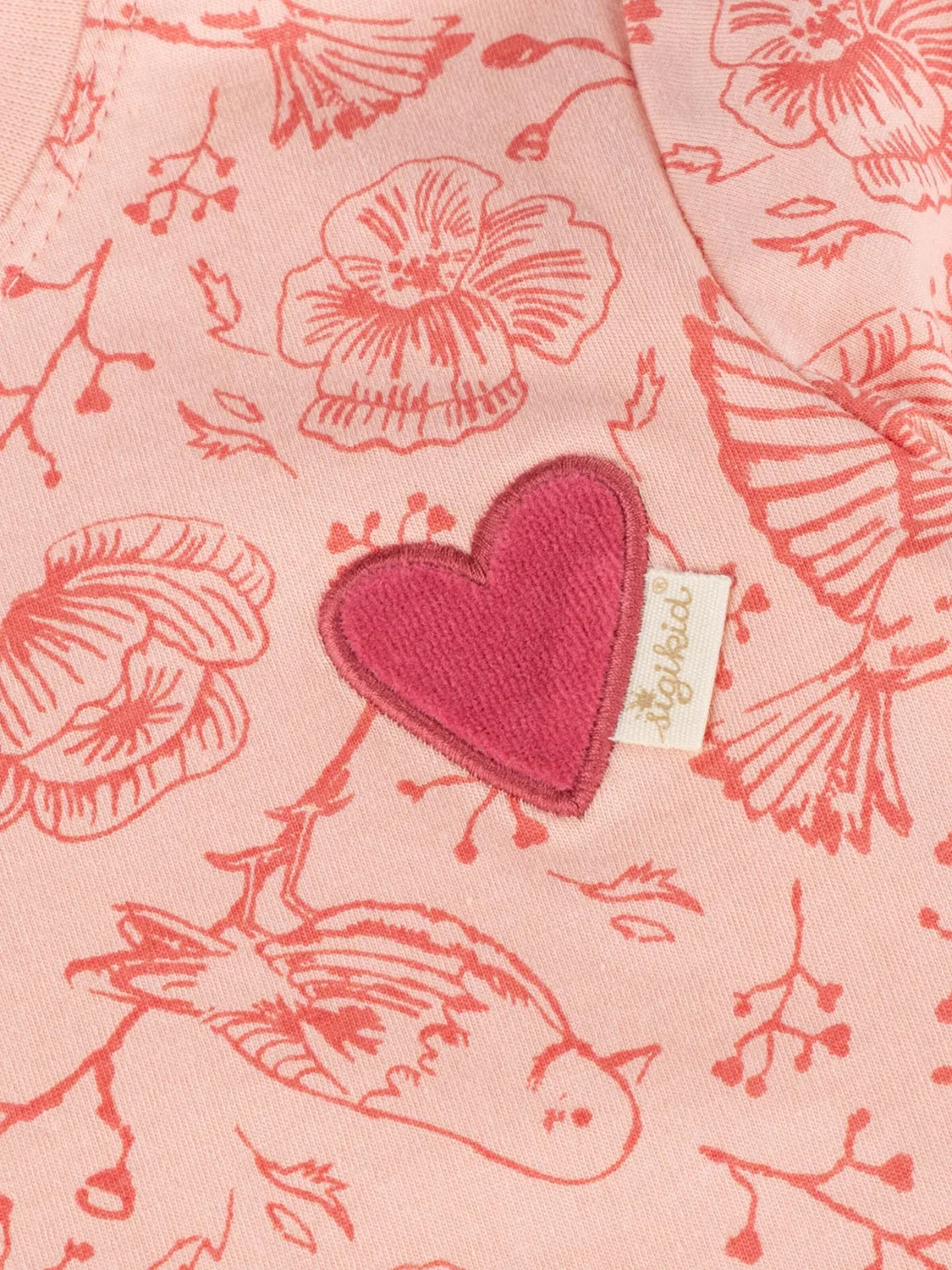 Рубашка Sigikid Langarmshirt Pink Birds светло-розового цвета — фото 2