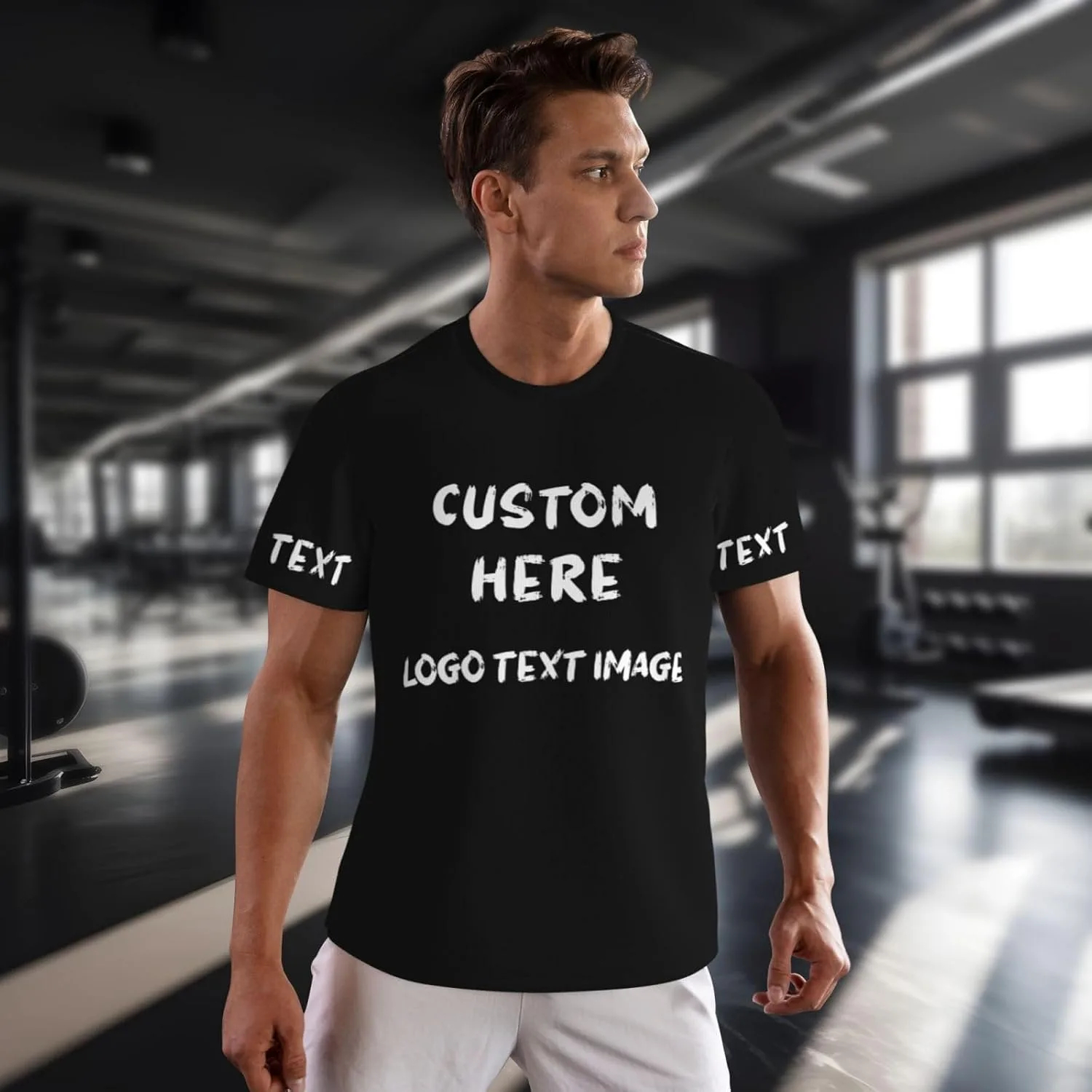 Футболка мужская Custom с принтом спереди и сзади — фото 4