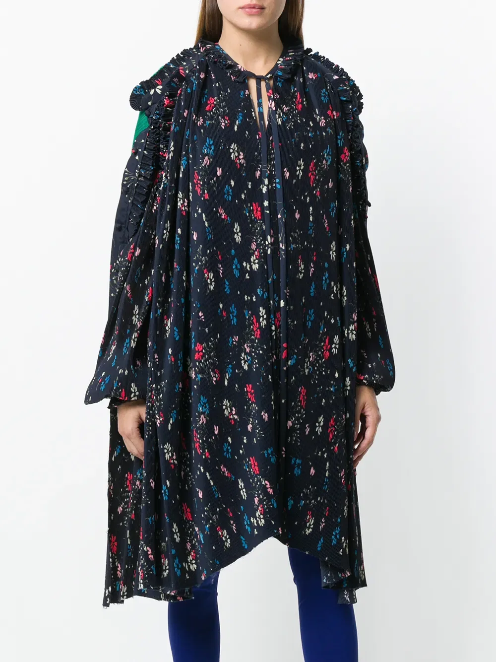 Полуприталенное платье-футляр Balenciaga, синий — фото 3