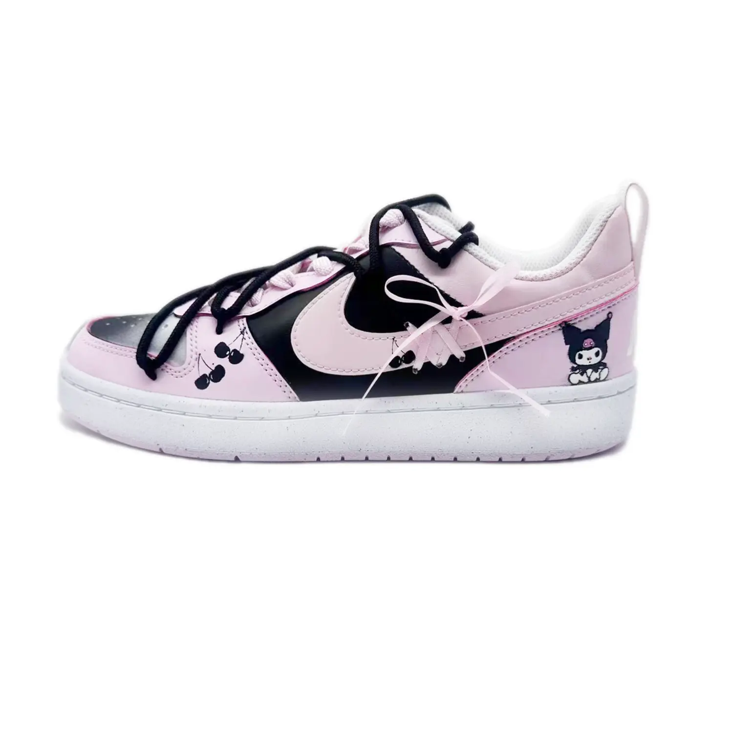 

Кроссовки Nike Court Borough Skateboard Shoes Women's Low-Top Black Pink, черный/розовый