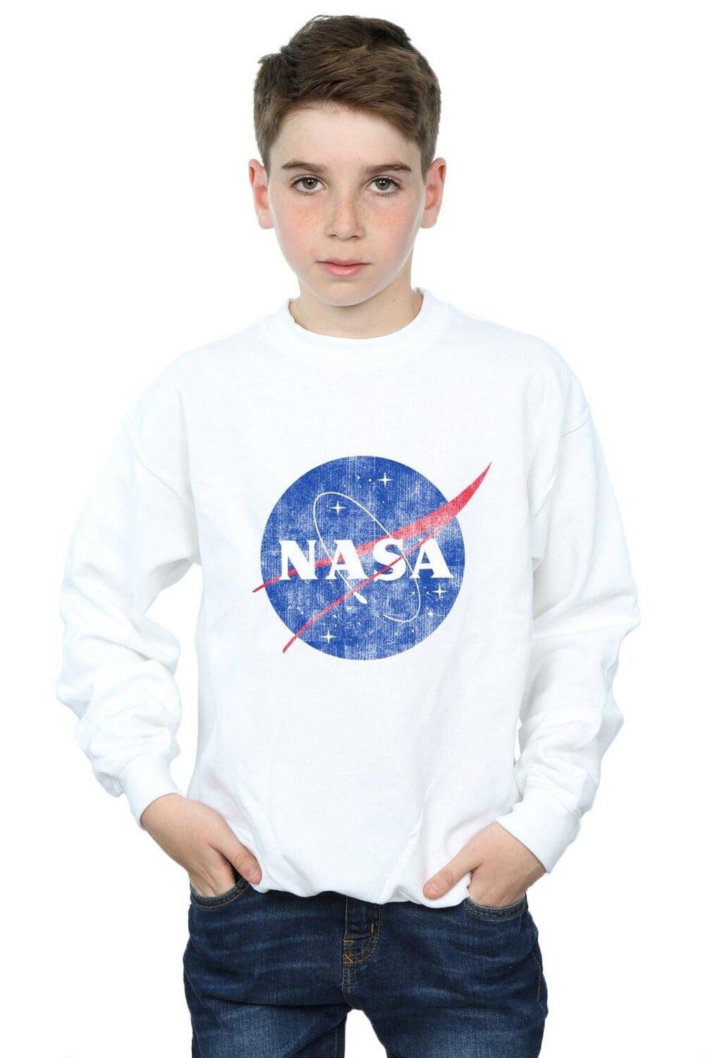 

Классический потертый свитшот с логотипом Insignia NASA, белый
