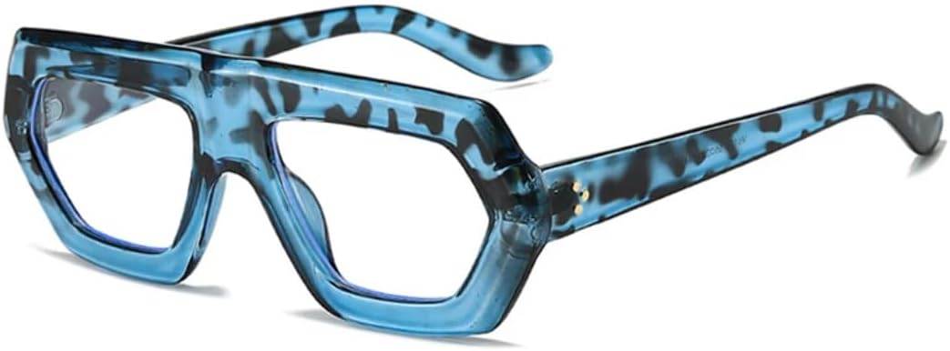 

Женские солнцезащитные очки неправильной формы с градиентным переходом цвета, защита от УФ-излучения UV400, ретро-очки для мужчин с прозрачными линзами UUPTTPL, Blue Leopard Clear