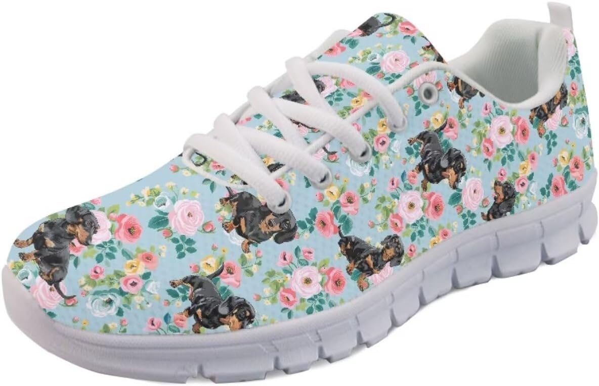 

Кроссовки Forchrinse Purple Bling Bling Galaxy с принтом космоса, унисекс, женские беговые, мужские легкие спортивные дышащие, Dachshund and Floral