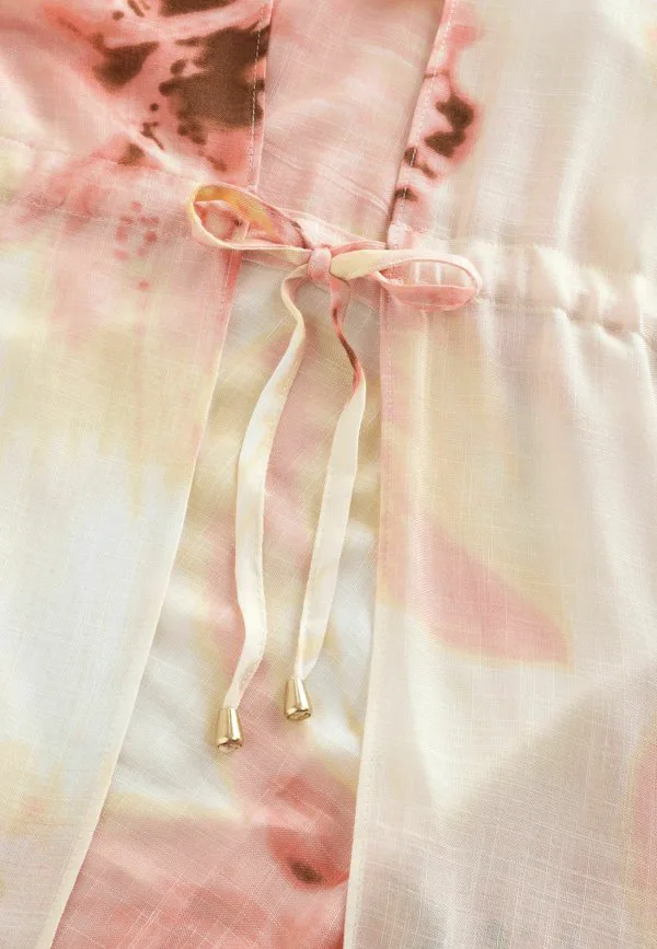 Кафтан прямого кроя с завязками на талии, пляжный аксессуар Next, Pink Floral — фото 2