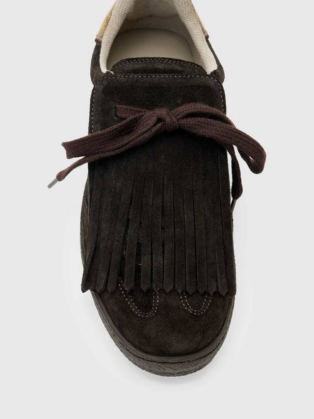 Thelma Fringe Suede модные кеды AllSaints, Bitter Brown — фото 3