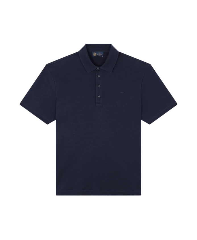 

Вышитая хлопковая рубашка поло Paul & Shark, синий