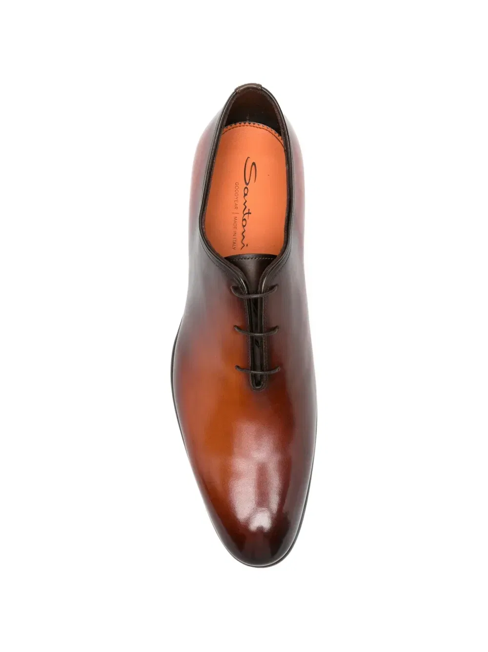 Лоферы на шнуровке с миндалевидным носком Santoni, коричневый — фото 4