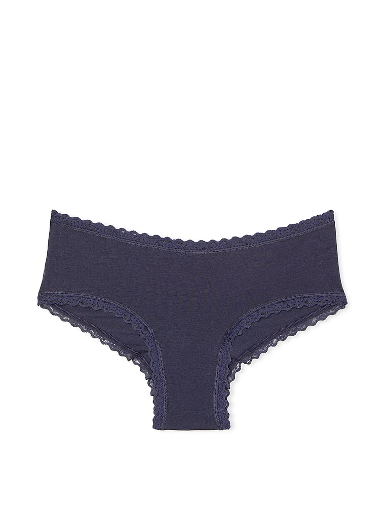 

Хлопковые трусики-стринги с кружевной талией Lace Trim, lace trim slate blue