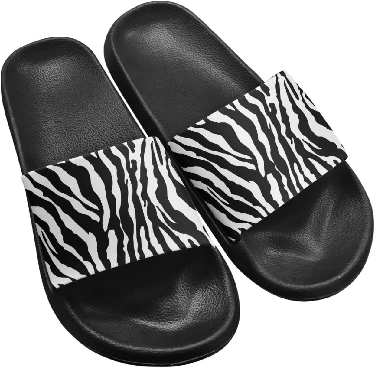 

Тапочки для женщин и мужчин, нескользящие, быстросохнущие, для душа, сандалии для ванной комнаты, плоские сандалии из ЭВА Hechitok, Zebra Stripe