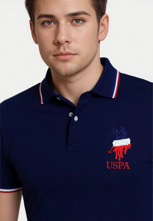 Футболка-Поло с коротким рукавом в трехцветном стиле U.S. Polo Assn., Dunkelblau — фото 4
