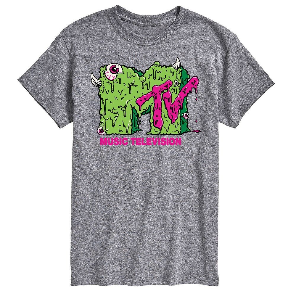 

Мужская футболка с графическим логотипом MTV Slime Licensed Character, серый