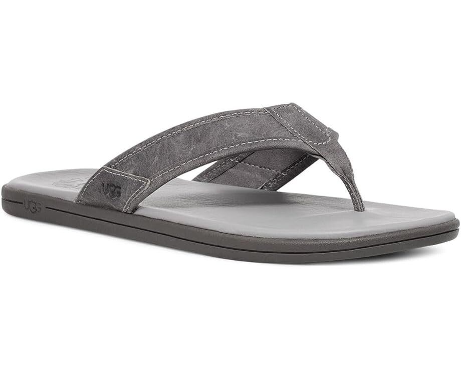 

Сандалии UGG Seaside Flip Leather, цвет Medium Grey