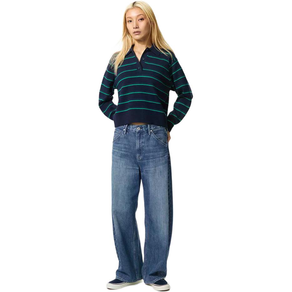 Джинсы унисекс, брюки средней ширины Uniqlo, sea синий
