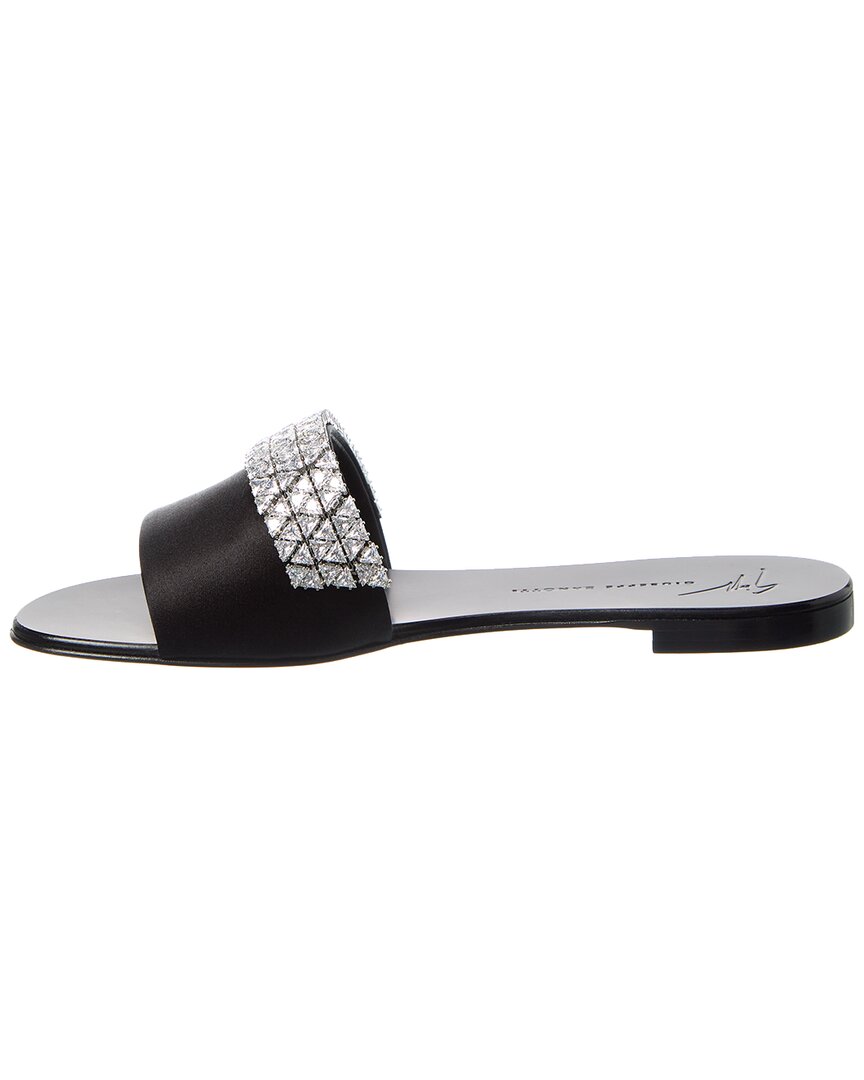 Giuseppe Zanotti Roll Satin Sandal, черный — фото 2