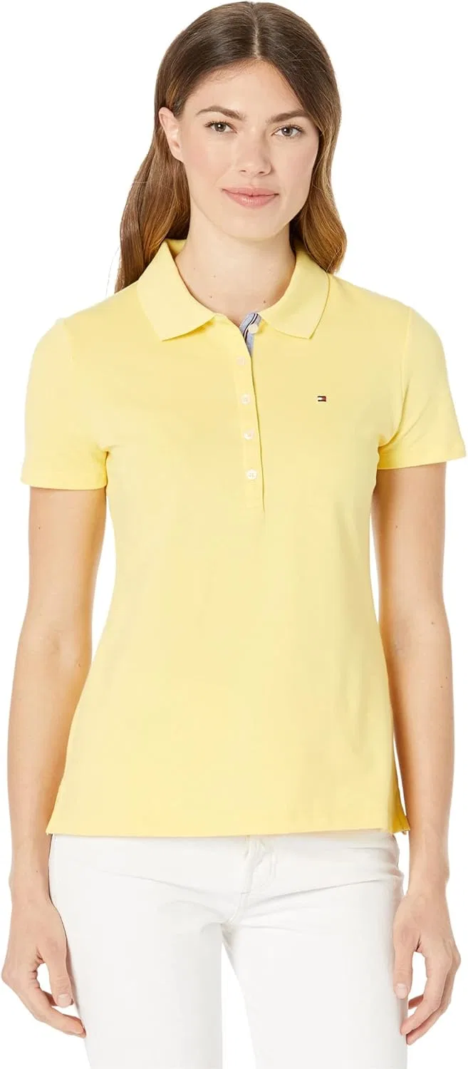 Поло женское, однотонное, Tommy Hilfiger, Snapdragon
