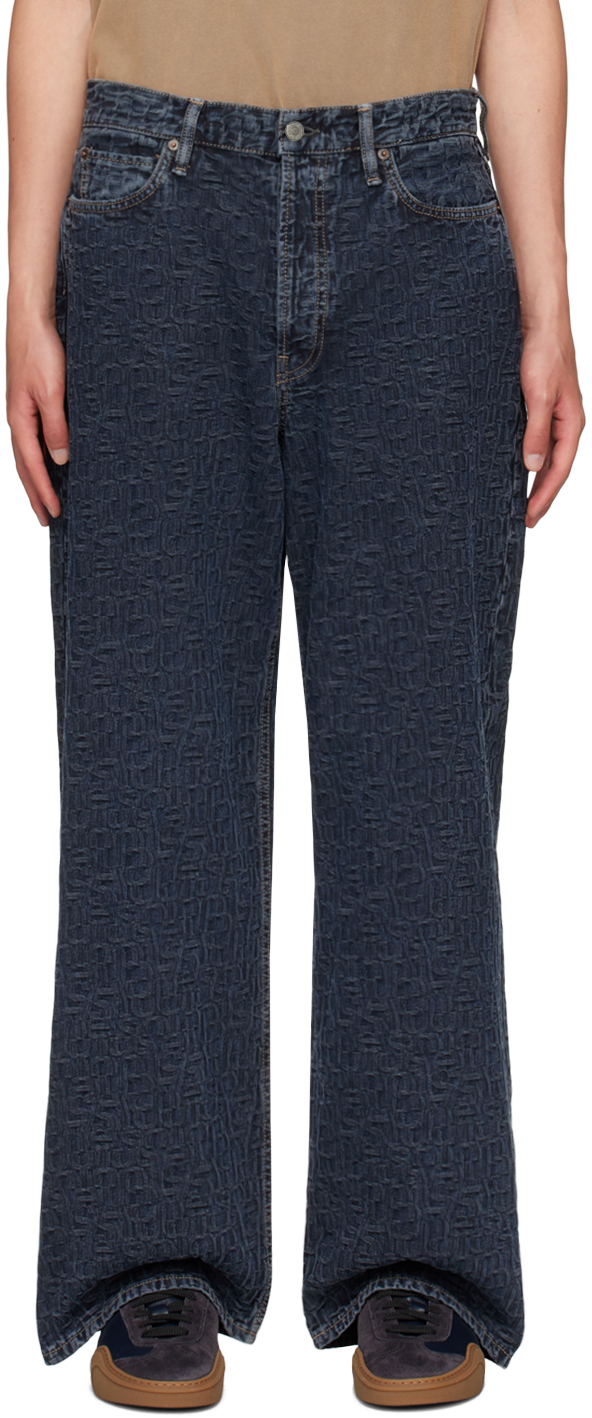 

Синие тисненые джинсы Acne Studios