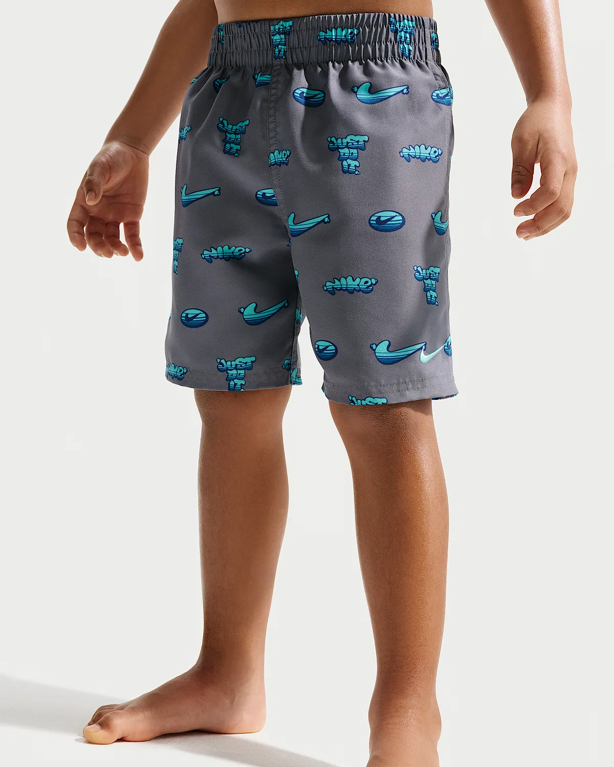 Детский (мальчики) комплект Nike Swim: лонгслив и шорты, Bleached Turquoise — фото 4