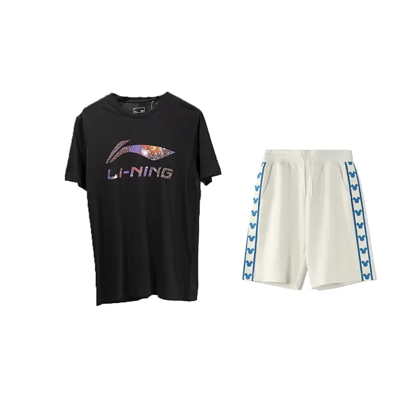 

LiNing Casual Sportswear Unisex Li-Ning, clothing set (черный short-sleeved shirt+champagne белый sweatpants)