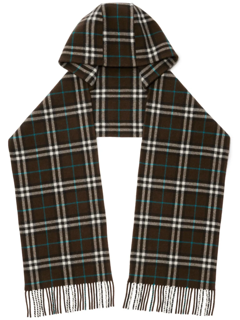

Кашемировый шарф с капюшоном BURBERRY, коричневый