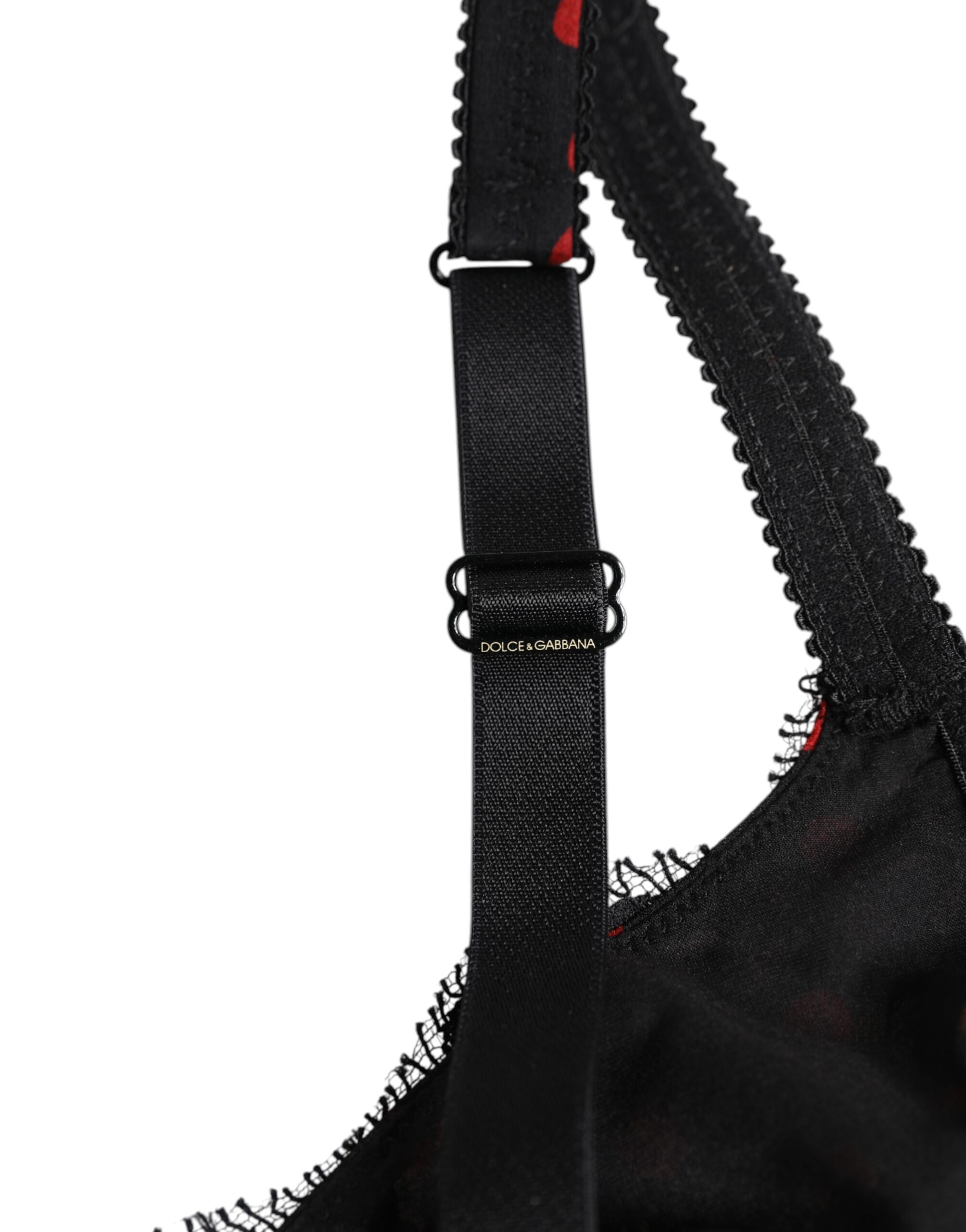 Бюстгальтер Black Red Polka Dot Underwired Balconette Underwear Dolce & Gabbana, черный/красный — фото 3