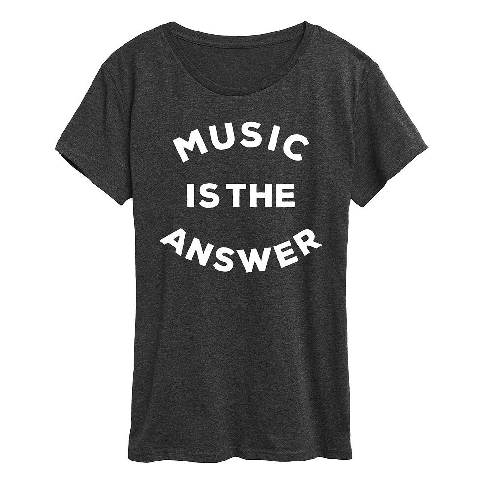 

Женская футболка с рисунком Music is the Answer, цвет Heather Charcoal