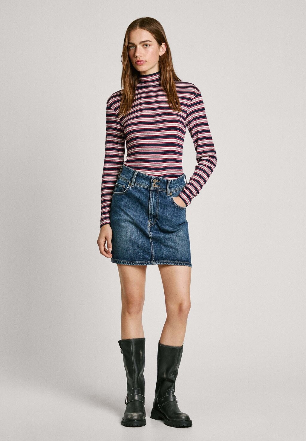 

Топ с длинными рукавами EFELINA Pepe Jeans, темно-синий