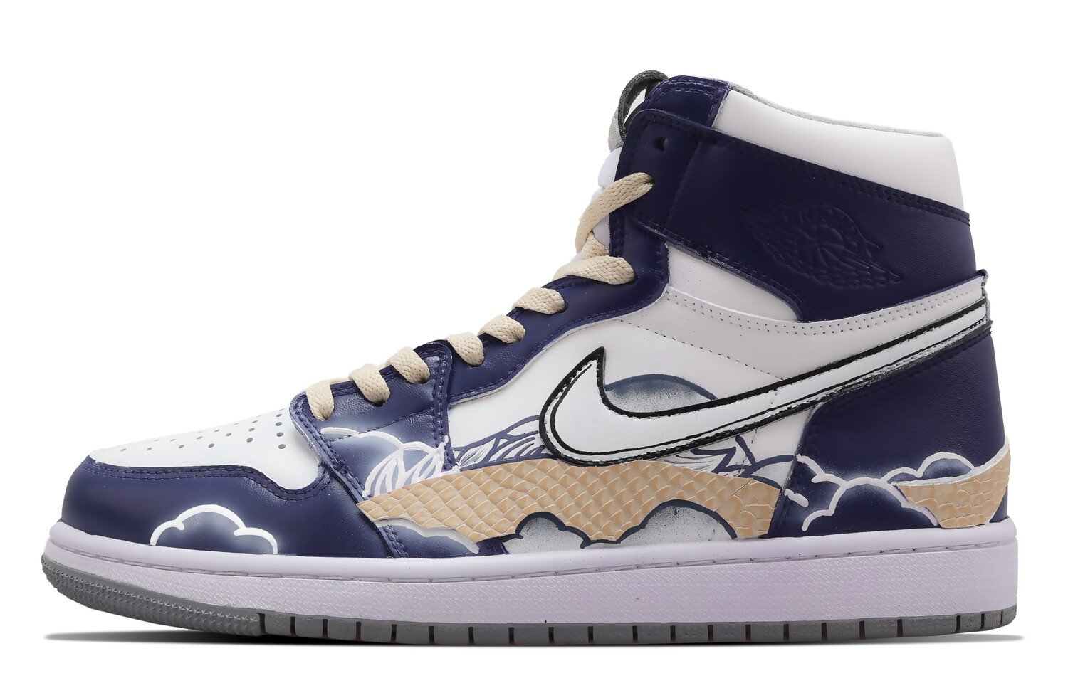 

Кроссовки Air Jordan 1 Vintage Basketball Shoes Men High-Top White