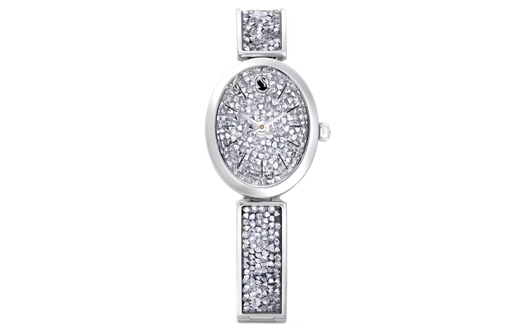 

Кристал Рок Овал Коллекция наручные часы кварцевый механизм металлический ремешок серебристый циферблат женские часы 5656881 Сваровски