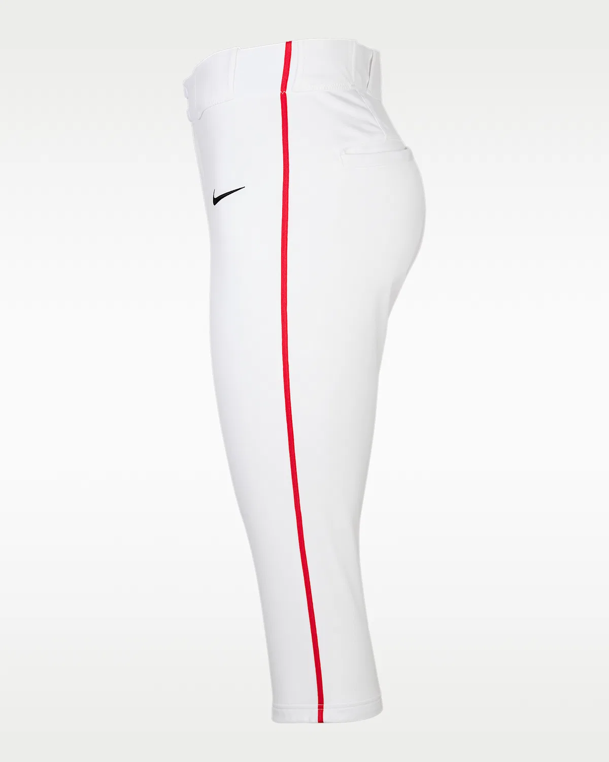 Мужские бейсбольные штаны Nike Vapor Select 2 с высокой посадкой и лампасами, White/University Red/Black — фото 3