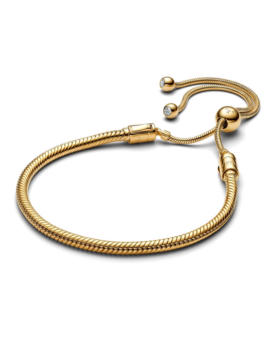 

Браслет-цепочка Disney Mickey Mouse Clasp Moments Snake Chain Bracelet Pandora, Disney Mickey Mouse/ Gold