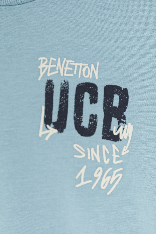 Детская хлопковая кофта с длинным рукавом United Colors Of Benetton, синий — фото 3