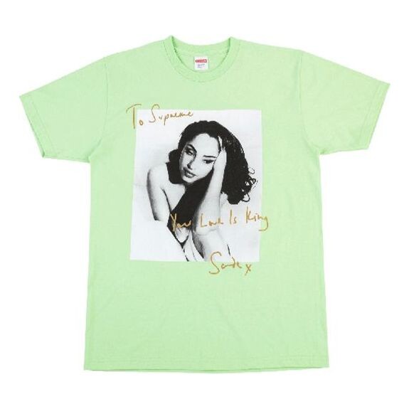 

Футболка ss17 sade tee light green character printing short sleeve Supreme, зеленый