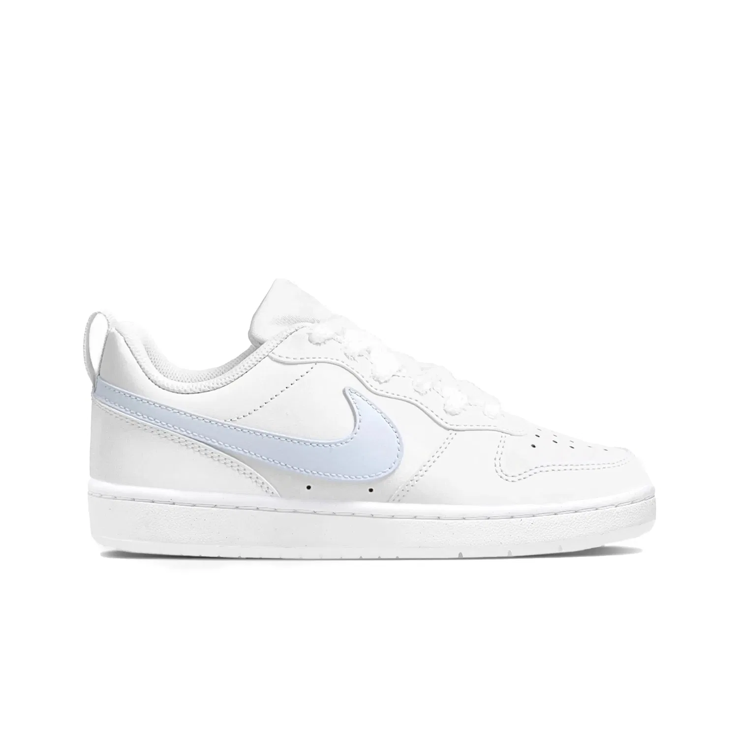 Кроссовки для скейтбординга Court Borough White Jade Ice Blue Leather Slip Resistant Low top Kids' Skateboarding Shoes Light Blue Teenagers Nike — фото 3