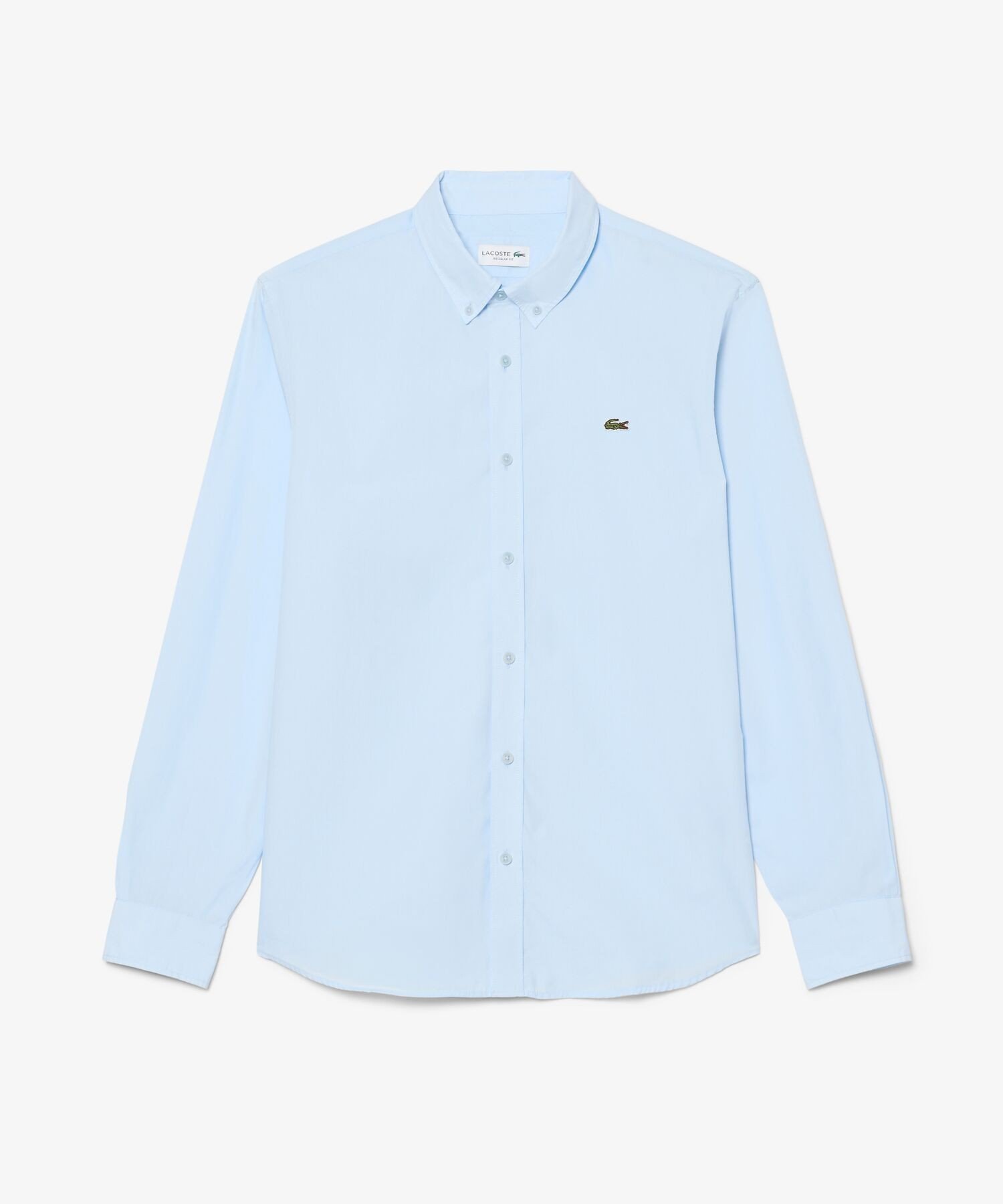 Базовая однотонная рубашка на пуговицах LACOSTE, Light blue — фото 4
