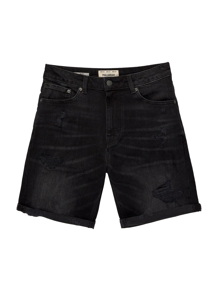 

Джинсовые шорты Pull&Bear Regular Jeans, черный деним