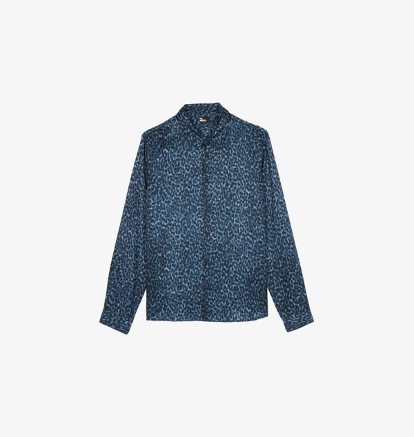 

Атласная рубашка с отложным воротником The Kooples, синий