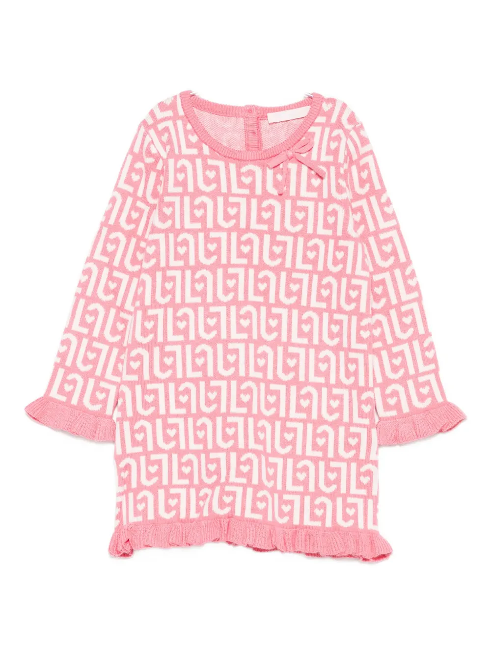 

Платье с рюшами и монограммой Liu Jo, розовый