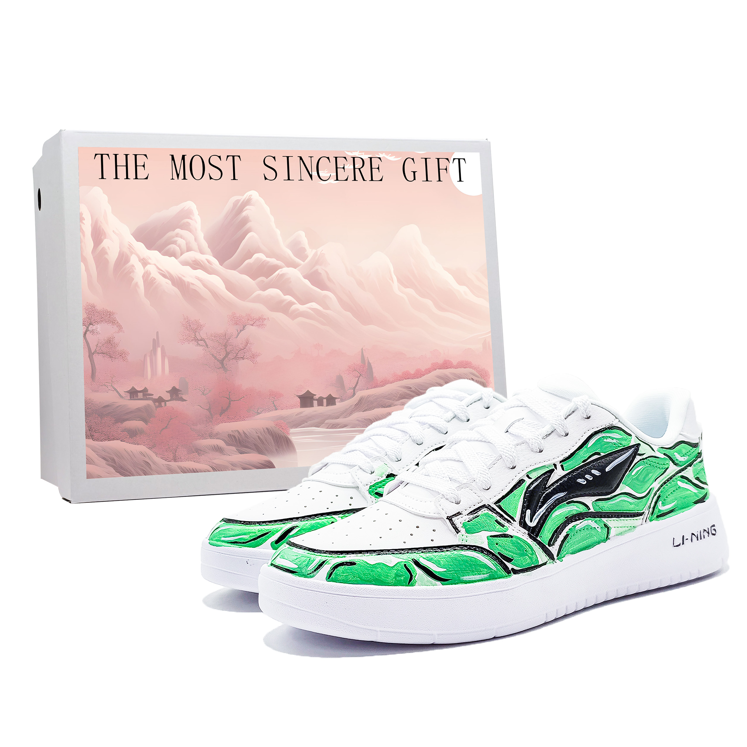 

LINING Кроссовки для скейтбординга Acer Truncatum с мягкой амортизацией, увеличивающие рост, мужские, белые, зеленые, черные