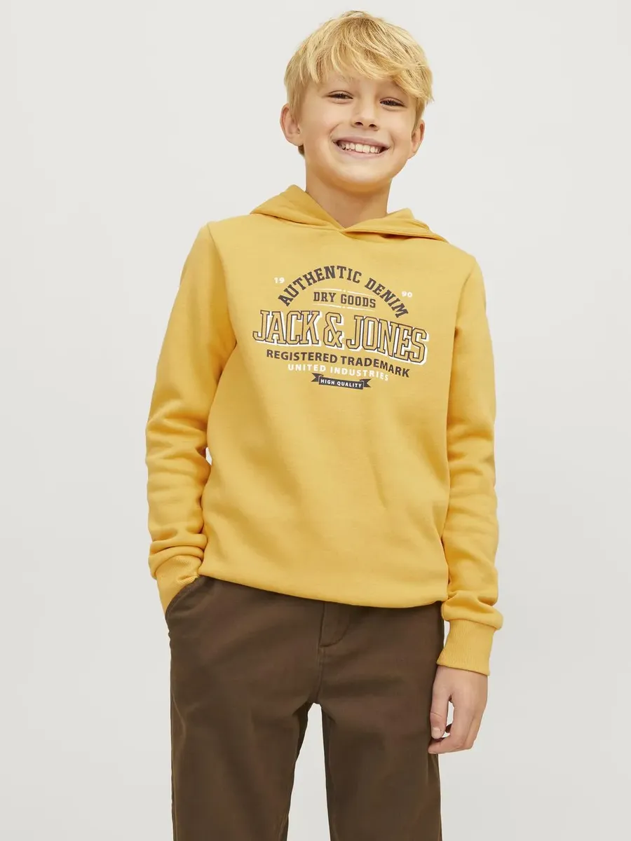 

Детская толстовка с капюшоном Jack & Jones "JJELOGO SWEAT HOOD 2 COL 24/25 NOOS JNR" Jack & Jones Junior, цвет Honey Gold