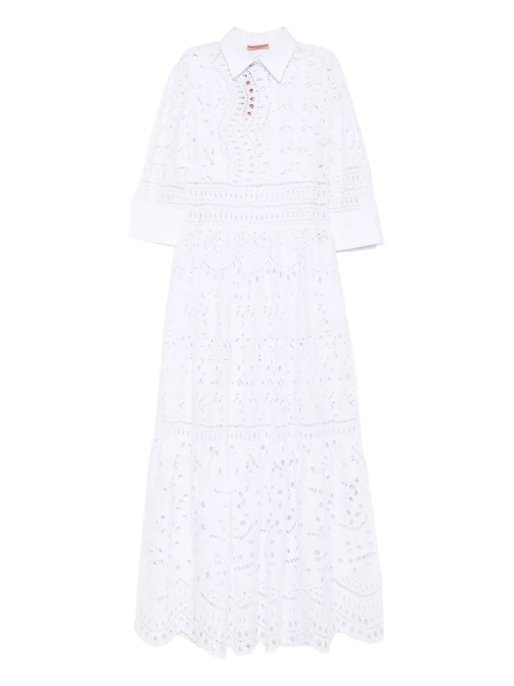 

Ярусное платье с вышивкой Ermanno Scervino, белый