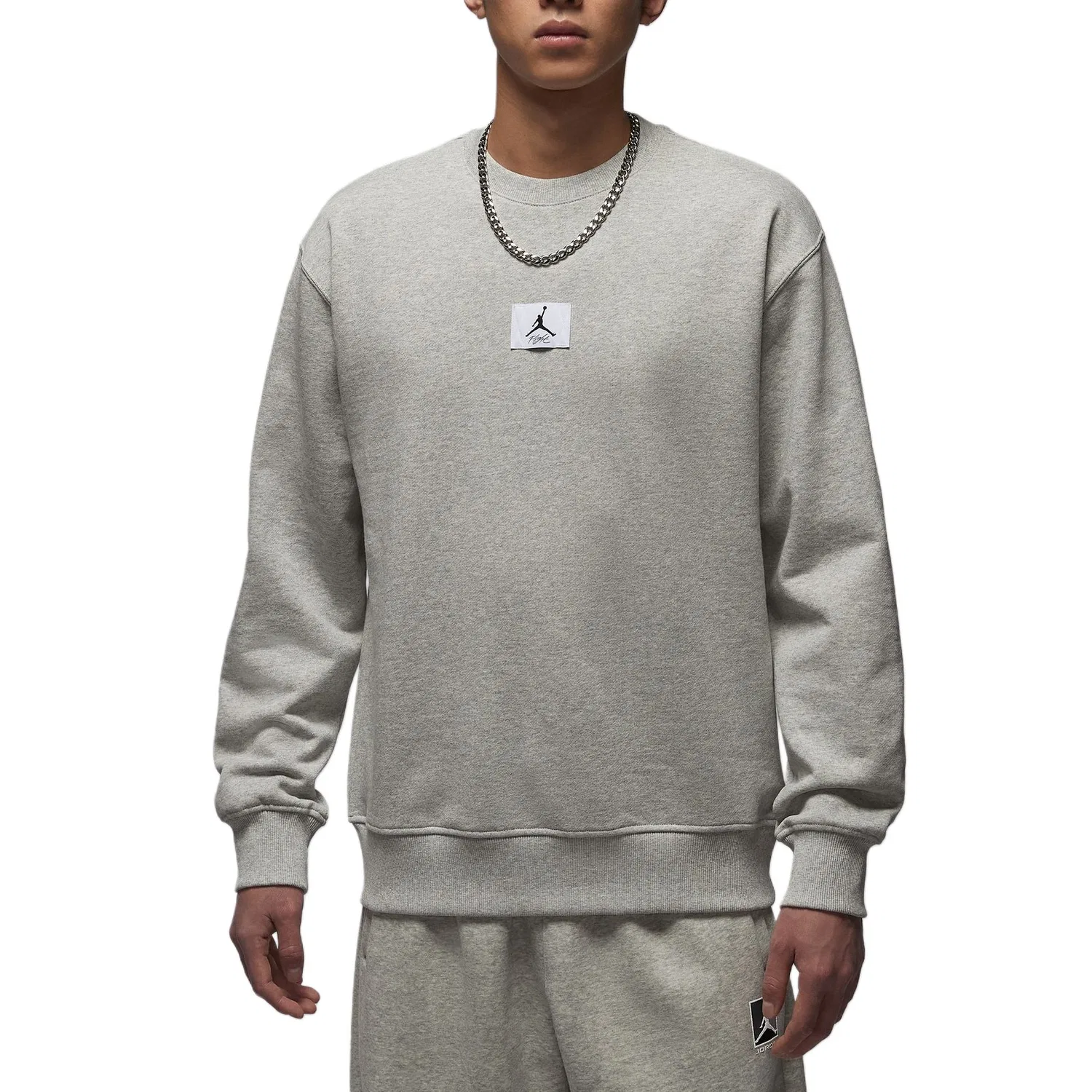 Флисовая толстовка Flight Fleece мужская Jordan, 050 Heather Gray/Black