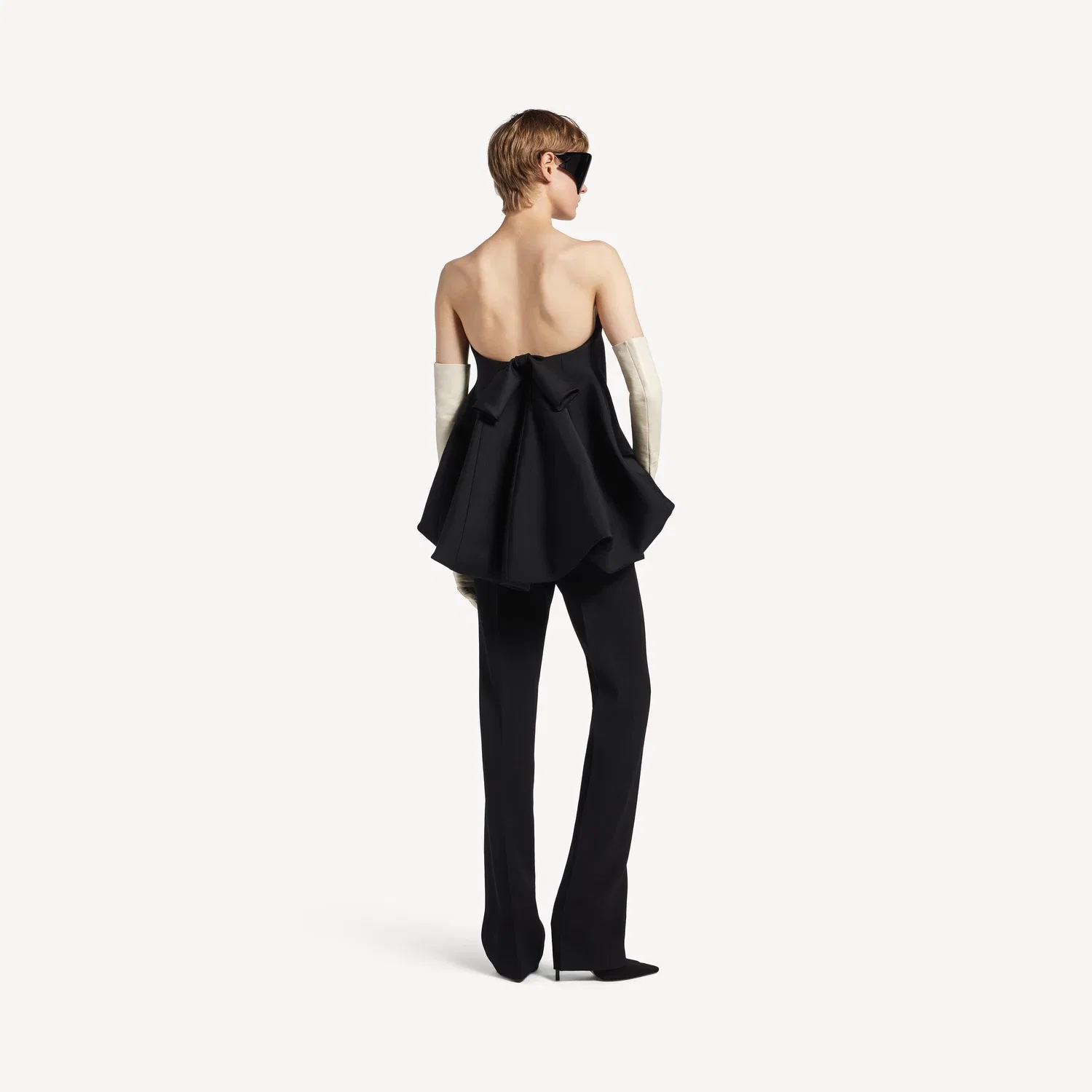 Женское мини-платье-баллон черного цвета BALENCIAGA, черный — фото 4