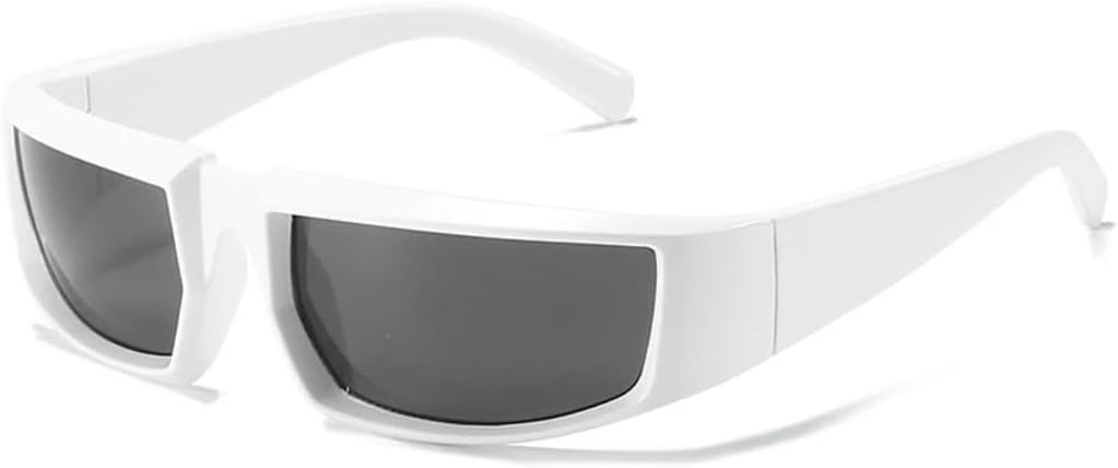 

Ретро-панк женские солнцезащитные очки, модные разноцветные зеркальные очки с защитой от УФ-излучения UV400, мужские очки для активного отдыха и вождения UUPTTPL, White Grey B