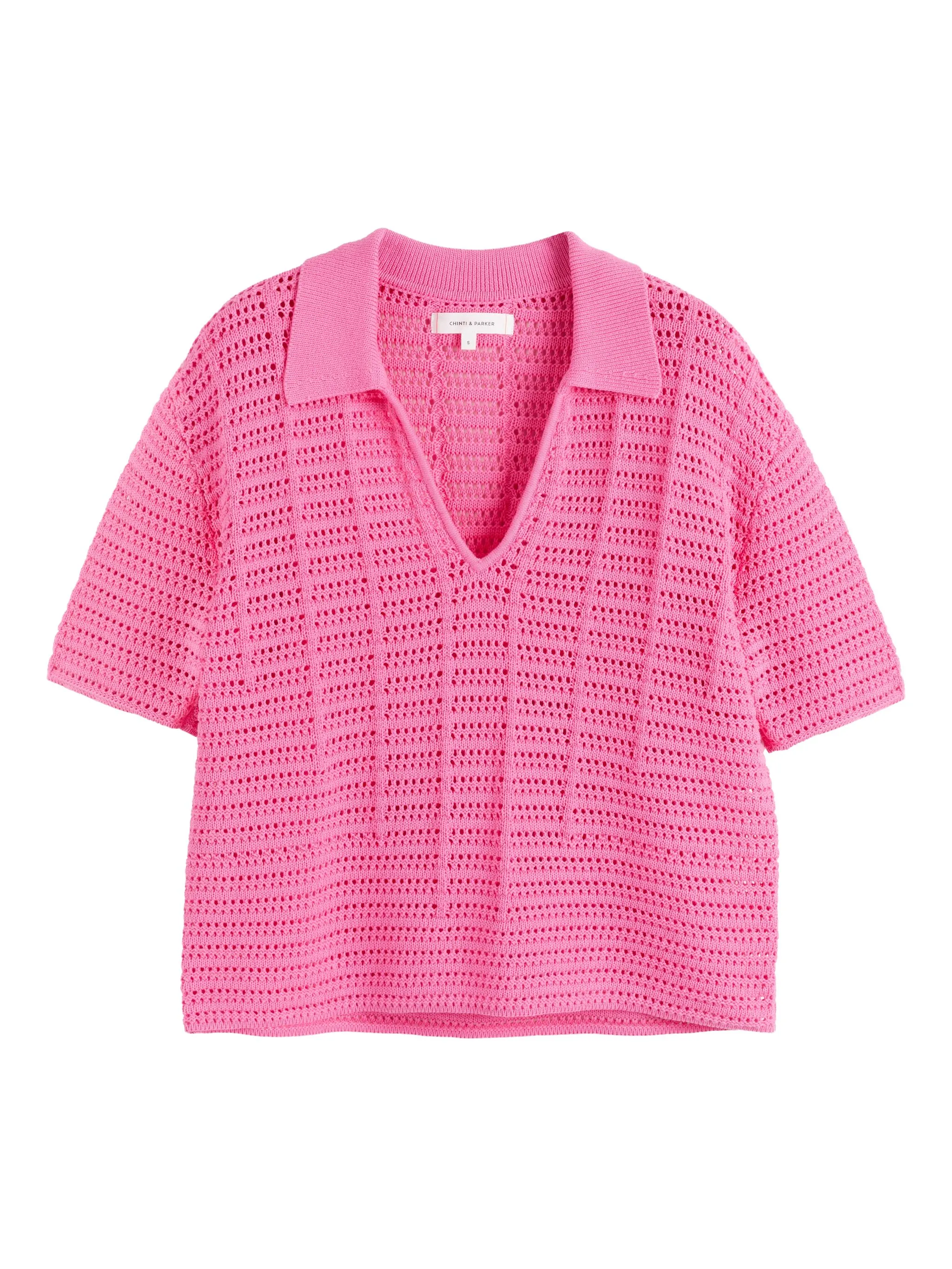 

Комплект из топа и шортов в технике кроше Chinti & Parker, розовый