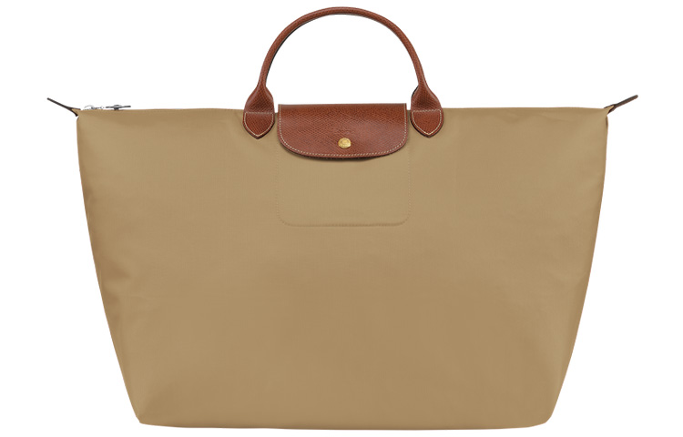 

Сумка Le Pliage Cow Leather Trim Portable One Shoulder Travel Bag Large Women's Beige LONGCHAMP