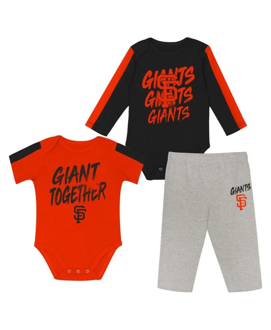 Детский боди и штанишки San Francisco Giants Double Down (комплект из 3 предметов) для мальчиков и девочек Outerstuff, черный