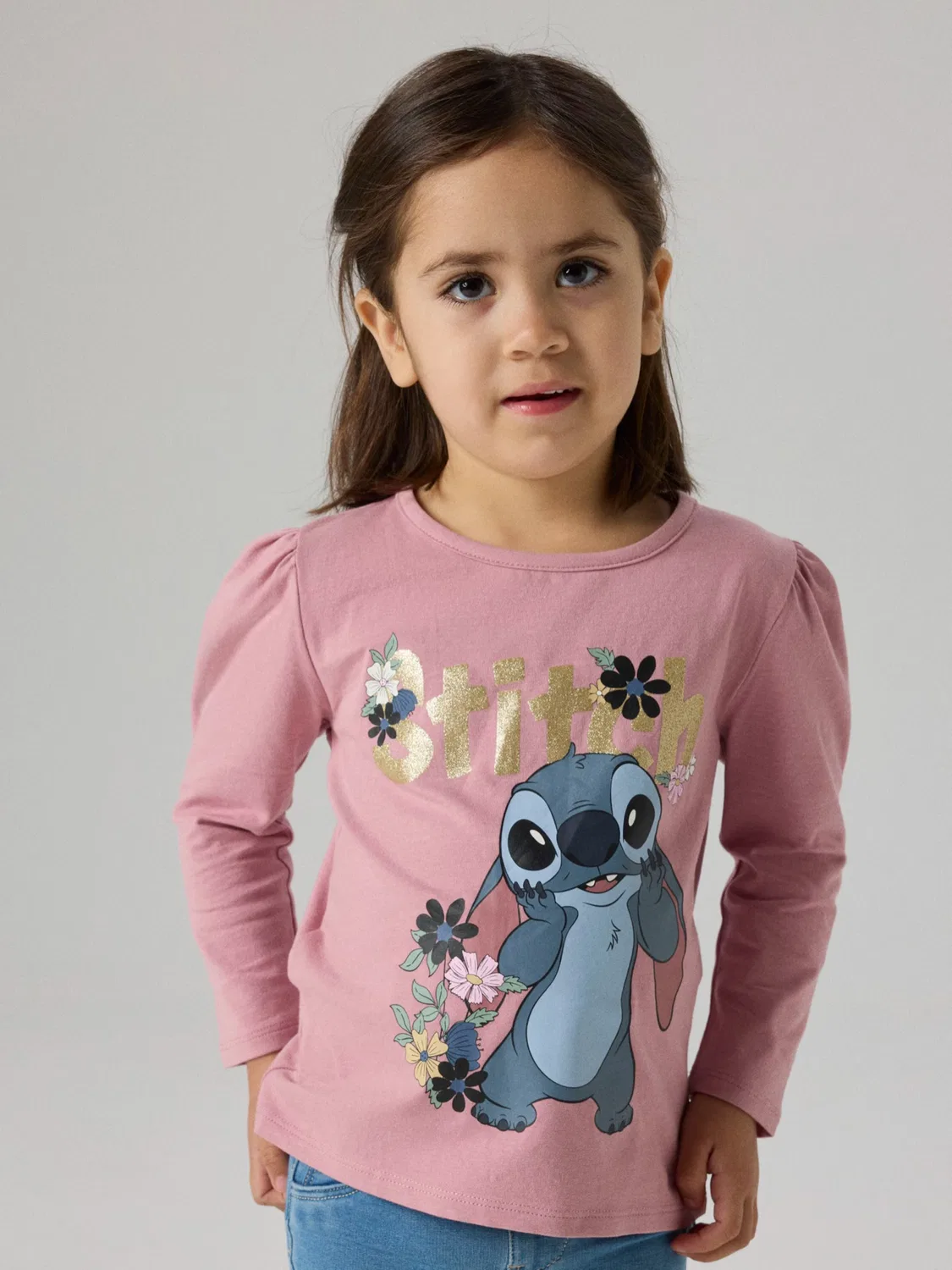 Футболка Name It NMFJina Stitch сиреневого цвета — фото 4